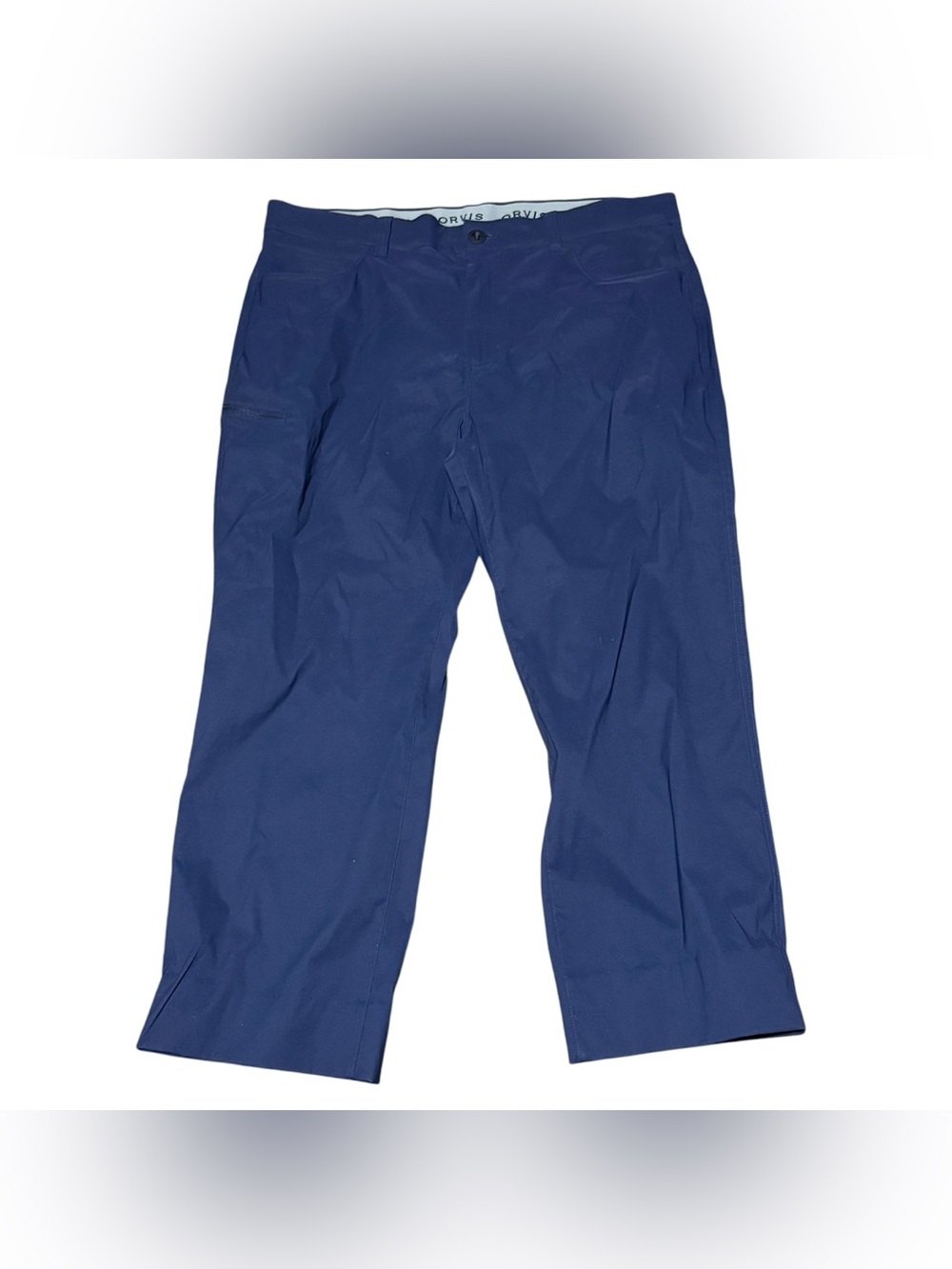 Orvis Mens Size 38 x 29 Blue Water-Repellent Stretch Nylon Pants